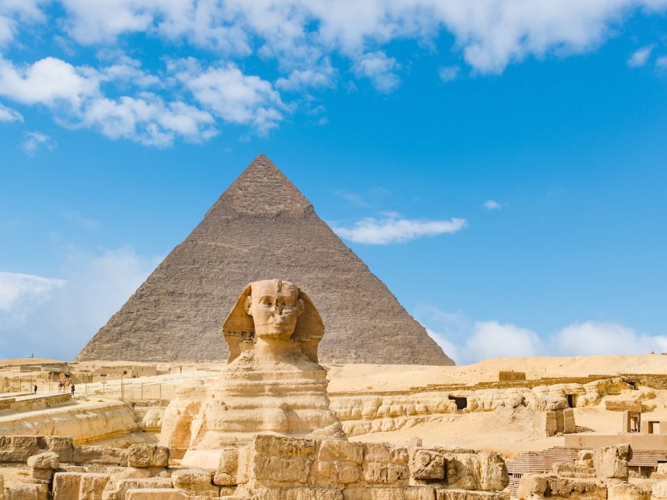 tượng nhân sư và kim tự tháp ở giza